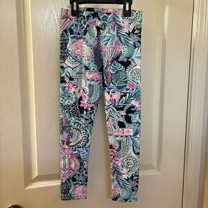 Lilly Pulitzer Maia Leggings Pants Lookin Sharp Pull On Girls Size Medium 8-10